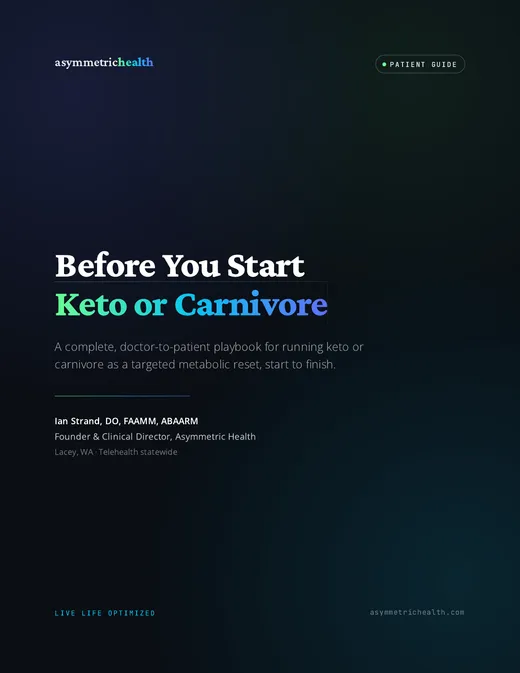 Cover of the Keto & Carnivore patient guide from Asymmetric Health