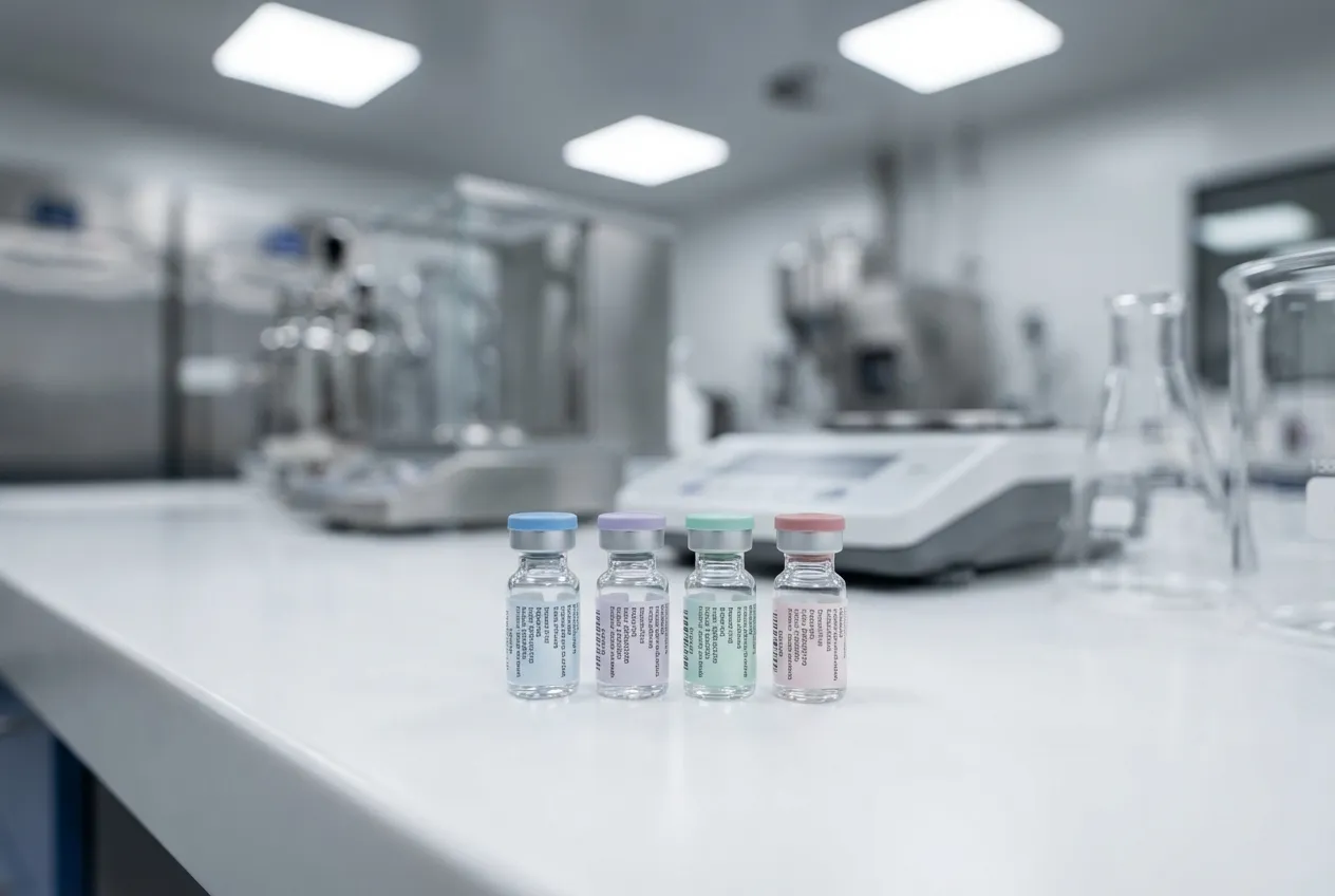 Clinical peptide therapy vials in a compounding pharmacy