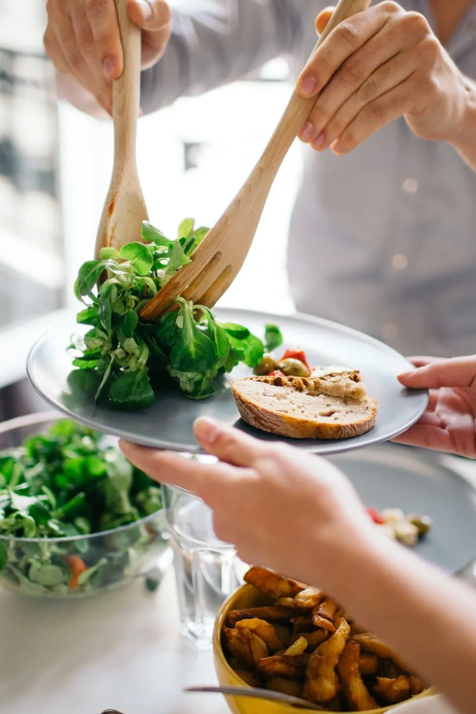 Properly portioned meal on a plate demonstrating portion control