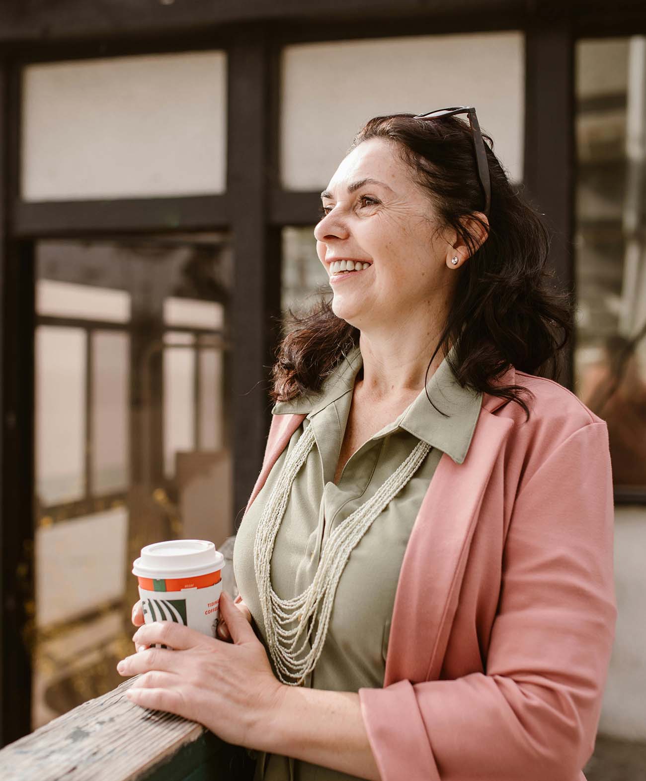 pexels-rdne-6539967 Woman pleasantly enjoying a view with coffee