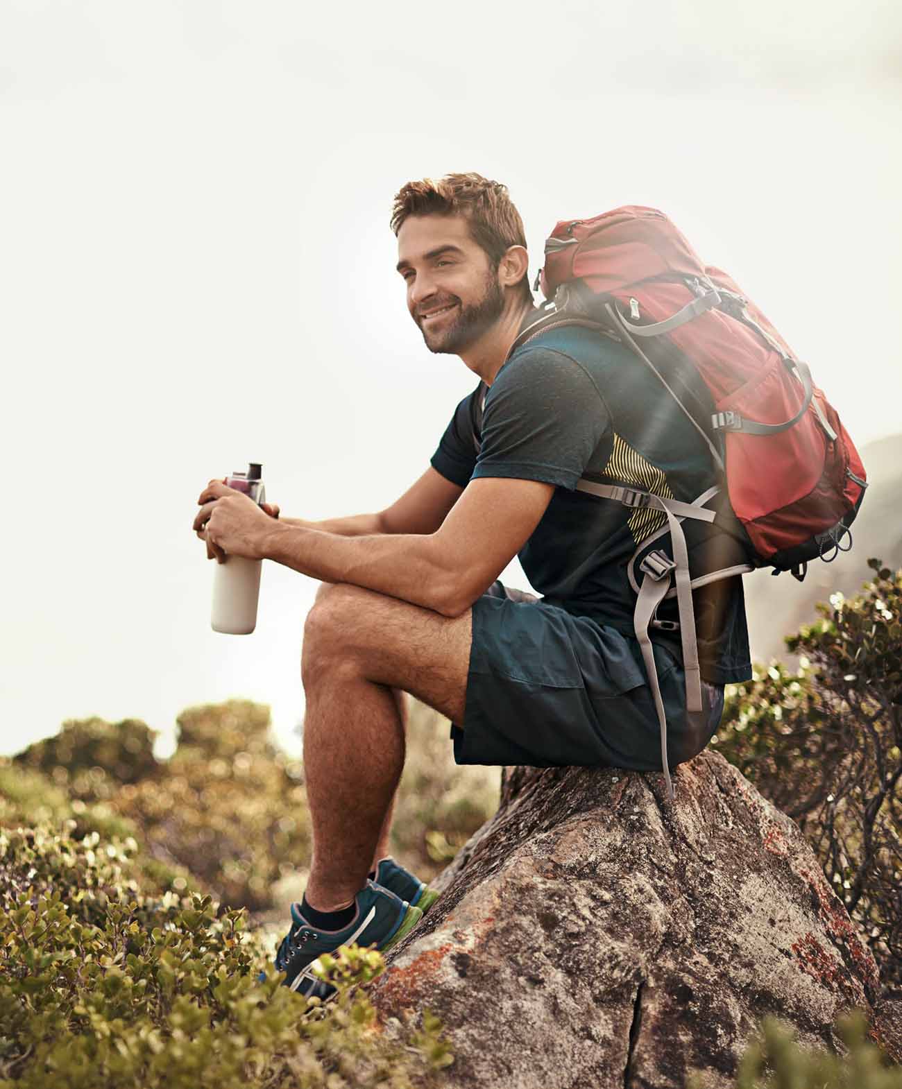 hiker-resting hiker resting drinking water